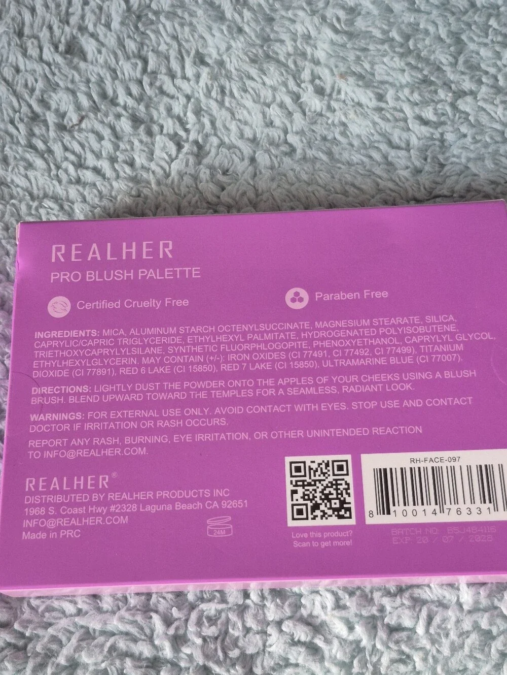 RealHer Six-Shade Peach & Brown Pro Blush Palette